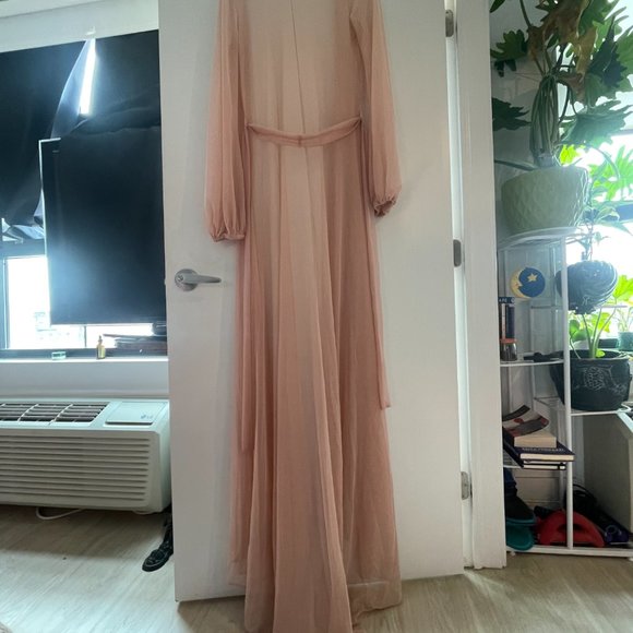 Excellent Condition Pink Chiffon Mesh Robe, Sz. Medium - Picture 7 of 12